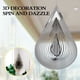 thumbnail image 3 of Campanas de viento de metal con efecto de luz que fluye en 3D - forma de gota de agua plateada, acero inoxidable, rotación silenciosa, para decoración de interiores, exteriores y balcones de jardín, 3 of 6