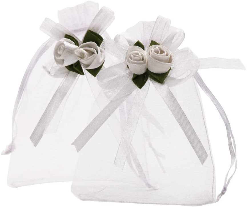 30pcs Moon Star Organza Favor Gift Bags Wedding Jewelry Drawstring Party Pouches 