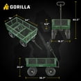 thumbnail image 3 of Gorilla Carts 400 lb. Capacity Steel Utility Garden Landscape Cart, 32 inch x 18 inch Steel Mesh Bed, 2 in 1 Convertible Handle, 3 of 21