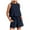 Navy Blue, variant on Spring Summer Women's Casual Sleeveless Two Piece Set - High Waist Shorts, for Casual/Beach