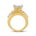 thumbnail image 3 of 14K Yellow Gold Princess Diamond Cluster Bridal Wedding Engagement Ring 3ctw, Womens Size: 5-10, 3 of 4
