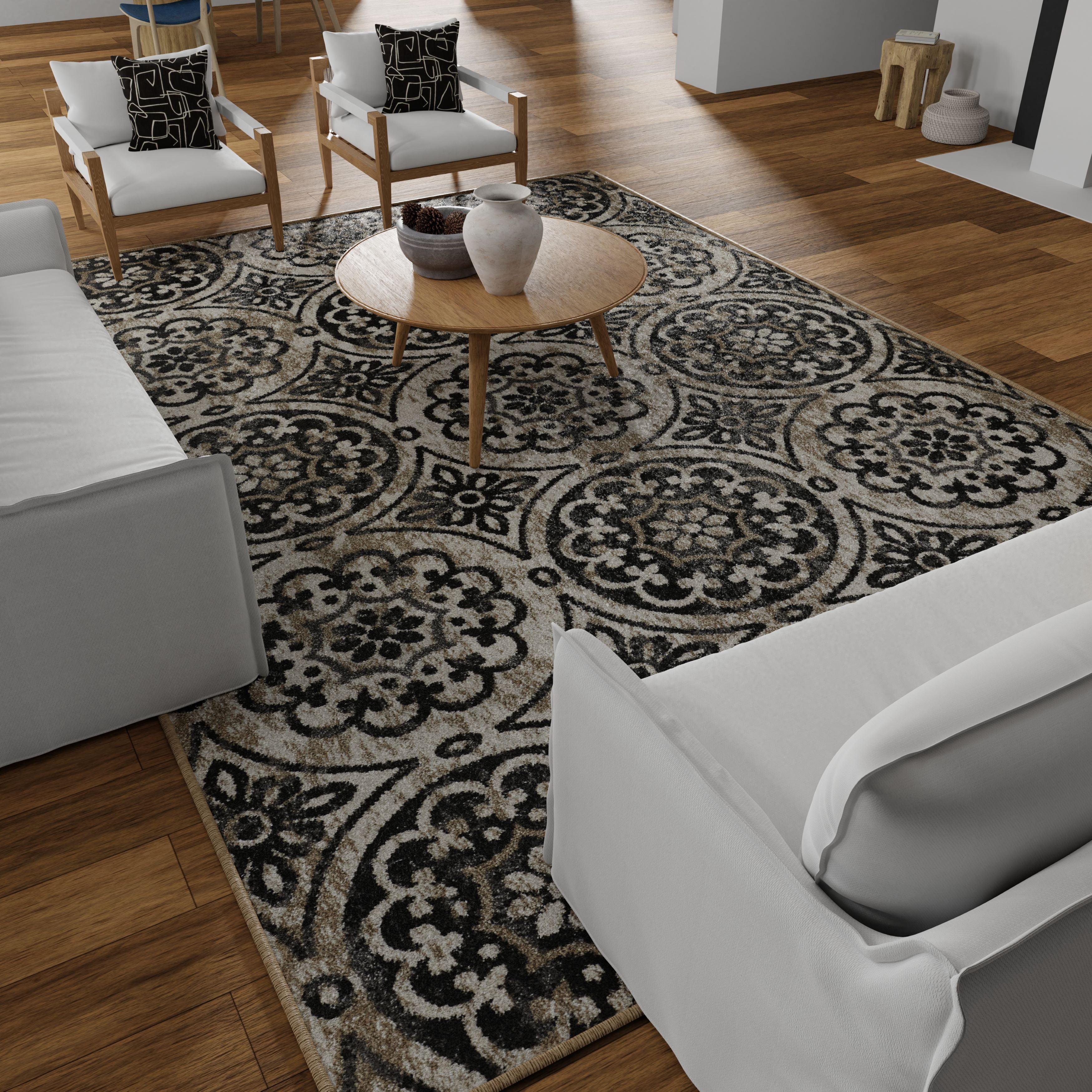 Loomaknoti Ohanzah Owena 6' x 9' Gray Medallion Indoor Area Rug
