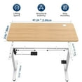 thumbnail image 7 of Maidesite 48 inches Height Adjustable Electric Standing Desk for Home Office with Storage Drawer and Memory Preset, White Frame and Whole-Piece Oak Top, 7 of 7