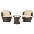 thumbnail image 1 of Christopher Knight Home Kono PE Wicker Chat Set, 3-Pcs Set, Brown, 1 of 5