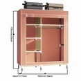 thumbnail image 6 of 105cm Peach Color Compact Portable Closet Wardrobe, Multi-Layer Non-Woven Fabric Clothing Storage Organizer with Sturdy Steel Pipe, for Small Bedroom Dorm Apartment Tiny Space, 6 of 10