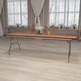 thumbnail image 2 of Mesa rectangular plegable de madera para eventos 8 pies portátil para banquetes con parte superior de madera color natural negro, 2 of 8
