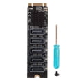 thumbnail image 1 of Tarjeta elevadora M.2 a SATA3.0 PH57 Tarjeta de expansión de disco duro de 5 puertos M.2 a SATA3.0 Tarjeta adaptadora PCI E a SATA con función PM, 1 of 14