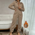 thumbnail image 2 of Womens Pajamas Set Womens Pajama Sets Cozy Women's Jumpsuit Pajamas - Stylish Hooded Loungewear for Comfort and Warmth in Autumn and Winter Season, 2 of 3