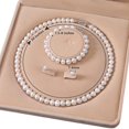 thumbnail image 3 of QIQUWOHUL Pearl Necklace Pendant Three Piece Box Bead Jewelry Set For Women Freshwater Pearl Stud Earrings + Necklace + Bracelet Mother's Day Birthday For, 3 of 4