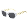 thumbnail image 2 of Bovemsi Ladies' Sun Shade Sunglasses Ladies Personality Hip Hop Metal Chain Fashion Polygon Small Frame Glasses Fishing Glasses, 2 of 4