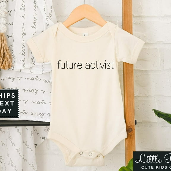 Future Activist Baby Tee, Minimalist Toddler Shirt, Activism Kids T-Shirt TODDLER SHORT SLEEVE TEE BELLA CANVAS 3001T