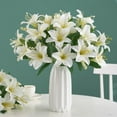 thumbnail image 4 of 7-Stem Artificial Lily Bouquet with Faux Greenery, High-Quality Realistic Silk Flowers for Home Wedding Decoration and Photography Props, No Maintenance Required, 4 of 4