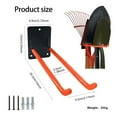 thumbnail image 5 of Pack of 2 Easy Install 10Inch Heavy Duty Wall Hooks for Garden Garage Tools, 5 of 11