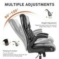 thumbnail image 6 of EverPick PU Leather Office Chair with Adjustable Flip-up Armrest,Adjustable Seat Height and Lumbar Support, Strong Metal Base - Black, 6 of 6