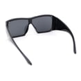 thumbnail image 4 of Showy Oversized Shield Super Thick Arm Rectangle Euro Style Sunglasses All Black, 4 of 4
