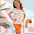 thumbnail image 2 of NIEWTR Toddler Baby Girl Clothes 2 Piece Outfit Short Sleeve Tank Top + Elastic High Waist Shorts Summer Spring Loungewear Set 0-24 Months 3T 4T 5T 6T(A-Orange,12-18 Months), 2 of 6