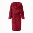 thumbnail image 4 of NOLDARES Mens Hooded Bathrobe Pure Cotton Terry Cloth Long Robe for Men Super Absorbent Quick Drying Spa Robe(Wine,One Size), 4 of 5