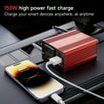thumbnail image 4 of HLONK 1pack Mini Car Power Inverter  150W Vehicle Inverter 12V DC To 110V AC Converter Car Adapter  Easy To Travel  For Plug And Socket  With 3.1A Dual USB Car Charger  Suitable For Lapto, 4 of 6