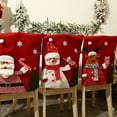thumbnail image 4 of Decoración de Navidad, funda para silla, funda para de comedor, calcomanía de Hotel para el hogar, diseño bonito, accesorios para el Kits de decoración para fiestas Patrón de muñeco de nieve Inteprter HA069924-02, 4 of 6
