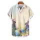 thumbnail image 4 of Blusa y camisa de manga corta con cuello vuelto para hombre, blusa informal de moda con cuello vuelto, blusa estampada de manga corta con botones, blusa de poliéster para hombre, 4 of 5