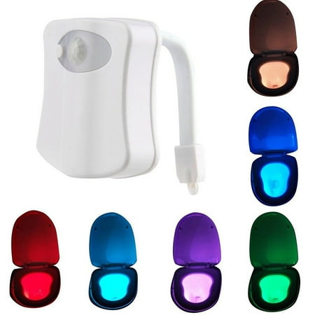 8 Colors Hanging Toilet Bowl LED Automatic Night Light Body Sensing Changing