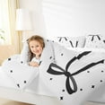 thumbnail image 5 of Feelyou Princess Kawaii Bow Queen Comforter Set for Kids, Black Cartoon Stars Bedding Sets, Cute Bowknot Reversible Bedding Comforter Set, Microfiber Bedroom Decor, 3pcs, 5 of 9