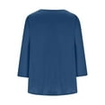 thumbnail image 5 of bnaln Womens Tops 3/4 Sleeve Shirts Casual V Neck Button Pullover Lightweight Tunic Blouse Solid Color Loose Comfy Tshirt Summer Tops Cute T-Shirts Blouse Trendy Jumpers Basic Tees, 5 of 6