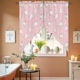 thumbnail image 4 of Easter Rabbit Swag Kitchen Curtain Valances, Cute White Bunny Carrots Pink Background Rod Pocket Curtains Window Treatment Decor Valances for Bedroom Bathroom, 2 Panels 36 x 63 Inch, 4 of 9