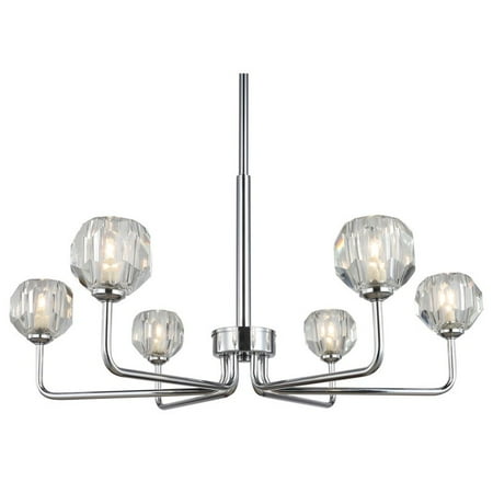 

Woodbridge Lighting Faceted K9 6-Light Metal Steel Chandelier in Chrome