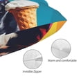 thumbnail image 3 of Fotbe Rainbow Bulldog Sunglasses Funda de Almohada Decorativa Estilo Occidental, Lujo en Algodón, Fundas para Almohadas King, Cojín Estampado para Decoración del Hogar-16"x24", 3 of 6