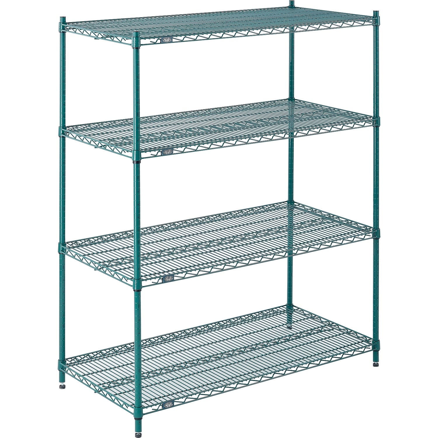 Nexel Wire Shelving, Green Epoxy, 48"W X 24"D X 63"H