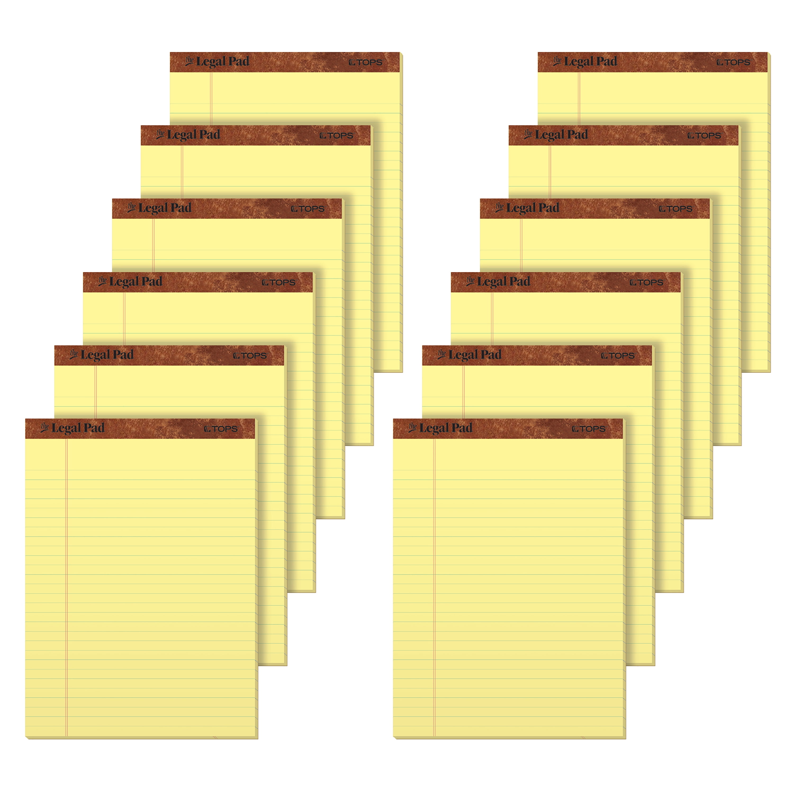 TOPS The Legal Pad Writing Pads, 8-1/2" x 11-3/4", Canary, Legal Rule