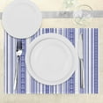 thumbnail image 3 of Ambesonne Striped Place Mats Set of 4, Nautical Anchor, Standard Size, Lilac Purple, 3 of 6