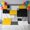 Yellow, variant on Orange Grey Black Geometric Backdrop for Photoshoot,Photography Photo Studio Background Wall Backdrop,Modern Abstract Art Back Drop Banner Panel for Portraits Wedding Party Live Streaming Decor 7x5Ft