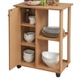 thumbnail image 4 of Hodedah 23.6" Wide Open Shelves and Cabinet Space Kitchen Cart in Beech, 4 of 4