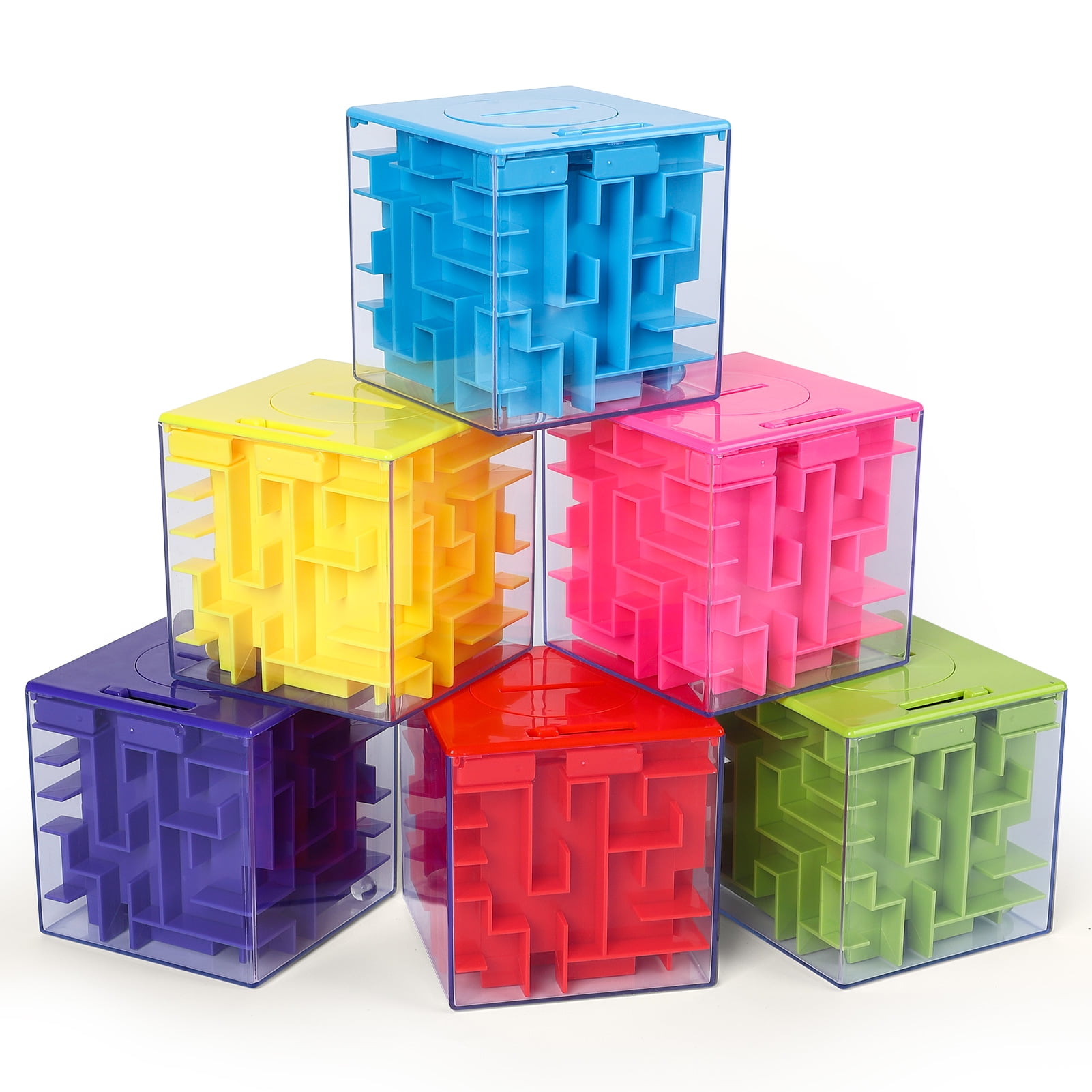 6 Pack Money Maze Puzzle Box, Money Holder, Coin Collection