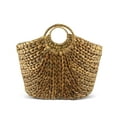 thumbnail image 5 of Extra Large Hand Woven Water Hyacinth Storage Basket Shelf Organizer Rectangular Wicker Baskets with Handles 19 x 15 x 14 inches, 5 of 7