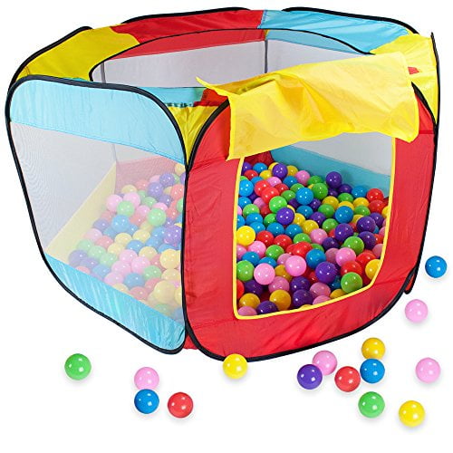 Imagination Generation Pop Up Ball Pit Tent with Mesh Netting and Carry Bag & 100 Ball Pit Balls