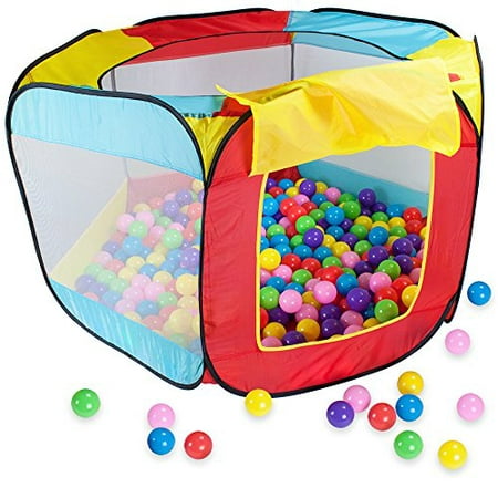 Imagination Generation Pop Up Ball Pit Tent with Mesh Netting and Carry Bag & 100 Ball Pit