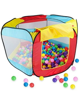 Imagination Generation Pop Up Ball Pit Tent with Mesh Netting and Carry Bag & 100 Ball Pit Balls