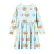 thumbnail image 4 of Vestido de manga larga con cuello redondo para niñas, vestido elástico de manga larga, corte A, estilo patinador con volantes, vestido de recital escolar, vestido de manga larga con cuello redondo par, 4 of 6