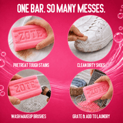 Zote Pink Laundry Bar Soap, Hand & Machine Wash, All Ages, Gentle & Long-Lasting, Laundry Detergent, Bar Cleanser with Sodium Tallowate, 14.1 oz