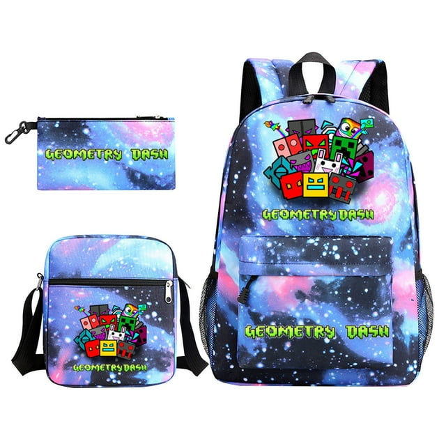 MVRLSH Clearance! Geometry Themed 3 Piece Backpack Set Large School Bag Lunch Tote And Pencil Case With Design Easy To Assemble Ideal For And Students