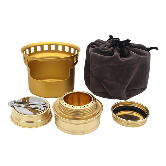 Stove 4.33 Inch Portable Spirit Burner, Mini Camping Stove with Pot Stand & Storage Bag, 2 in 1 Furnace for Backpacking Hiking Picnic Emergency & Outdoor Coffee