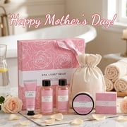Spa Bath Gift Sets for Women - Rose Scent Gifts Box for Her, Relaxing Body Care Birthday Gifts for Mom