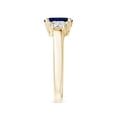 thumbnail image 3 of ANGARA Natural 3 Stone 1.55 ct Blue Sapphire and Half Moon Diamond Ring in 14K Yellow Gold for Women (Size-8x6mm) | September Birthstone, Anniversary, Jewelry Gift for Women | Natural Sapphire Ring, 3 of 10