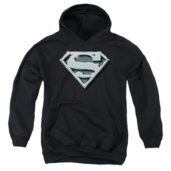 Superman - Chrome Shield - Youth Hooded Sweatshirt - Large