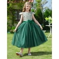 thumbnail image 5 of IBTOM CASTLE Flower Girl Sequin Lace Dress for Kids Wedding First Communion Princess Pageant Formal Party Long Maxi Gowns 5-6 Years Green, 5 of 8