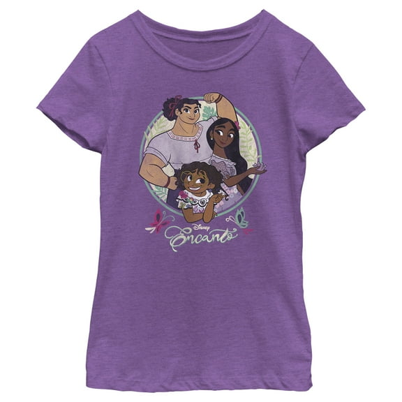 Girl's Encanto Mirable, Isabela & Luisa Magical Sisters  Graphic Tee Purple Berry Medium