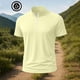 thumbnail image 5 of Blusa y camisa de manga corta con cuello alto para hombre, de verano, de color liso, ajustada, deportiva, con cremallera, de manga corta, con cuello alto., 5 of 5